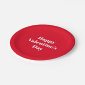 ハッピーバレンタインデー赤白かわいい ペーパープレート (アングル)