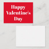 ハッピーバレンタインデー赤白モダンタイポグラフィ ノートカード (正面/裏面)