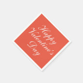 ハッピーバレンタインデー赤 スタンダードカクテルナプキン (角)