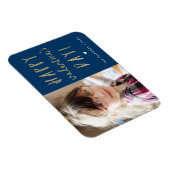 ハッピーバレンタインデー金ゴールドグリッター写真 マグネット (右側)