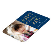 ハッピーバレンタインデー金ゴールドグリッター写真 マグネット (左側)