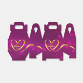 ハッピーバレンタインデー金ゴールドハートリボンパープル フェイバーボックス (折り畳みなし)