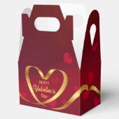 ハッピーバレンタインデー金ゴールドハートリボンレッド フェイバーボックス (オープン)