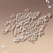 ハッピーバレンタインデー銀書及びバラ 箔シーズンカード