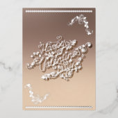 ハッピーバレンタインデー銀書及びバラ 箔シーズンカード (正面)