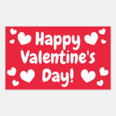 ハッピーバレンタインデー長方形シール 長方形シール (正面)