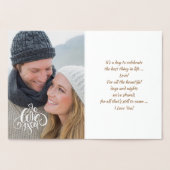 ハッピーバレンタインデー高級実在フォイルフォトカード 箔カード (内部)