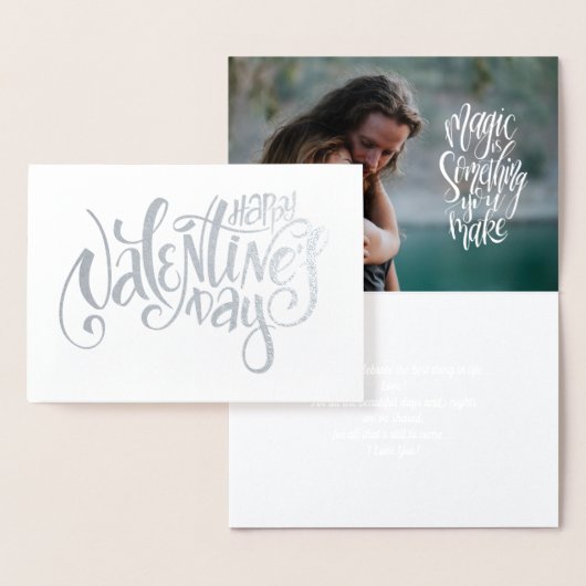 ハッピーバレンタインデー高級実在フォイルフォトカード 箔カード (ディスプレー)
