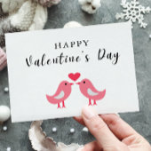 ハッピーバレンタインデー鳥カップルのカード サンキューカード