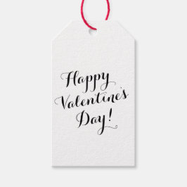 ハッピーバレンタインデー黒字書 ギフトタグ
