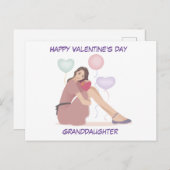 ハッピーバレンタインデー10代の孫娘 ポストカード (正面/裏面)
