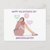 ハッピーバレンタインデー10代の孫娘 ポストカード (正面)