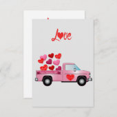 ハッピーバレンタインデー10代の若者 サンキューカード (正面/裏面)