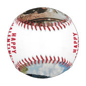 ハッピーバレンタインデー2フォトコラージボーイフレンド 野球ボール (裏面)