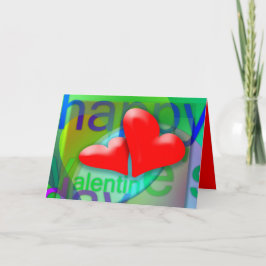 ハッピーバレンタインデー2赤いハート挨拶 シーズンカード