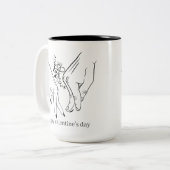 ハッピーバレンタインデー2音式コーヒーマグ ツートーンマグカップ (正面左)