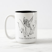 ハッピーバレンタインデー2音式コーヒーマグ ツートーンマグカップ (左)