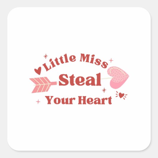 ハッピーバレンタインデー2023 – あなたは私のハートを盗む スクエアシール (正面)