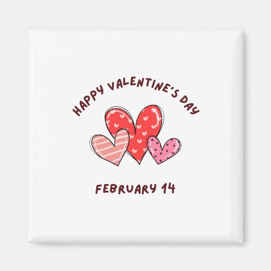 ハッピーバレンタインデー2023 – バレンタイン14 2月 マグネット (正面)