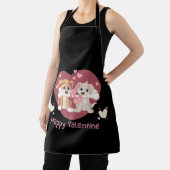 ハッピーバレンタインデー2024おもしろい犬かわいい エプロン (インサイチュ)