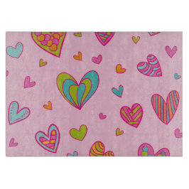 ハッピーバレンタインデー2024とハート愛 カッティングボード