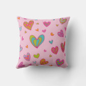 ハッピーバレンタインデー2024とハート愛 クッション (裏面)