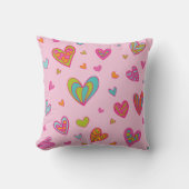 ハッピーバレンタインデー2024とハート愛 クッション (正面)