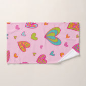 ハッピーバレンタインデー2024とハート愛 ハンドタオル (ハンドタオル)