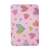 ハッピーバレンタインデー2024とハート愛 バスマット (正面縦)