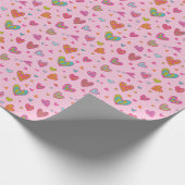 ハッピーバレンタインデー2024とハート愛 ラッピングペーパー (角)