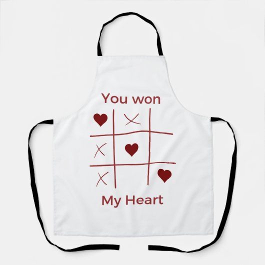 ハッピーバレンタインデー2024アイディア – あなたは私のハートを獲得 エプロン (正面)