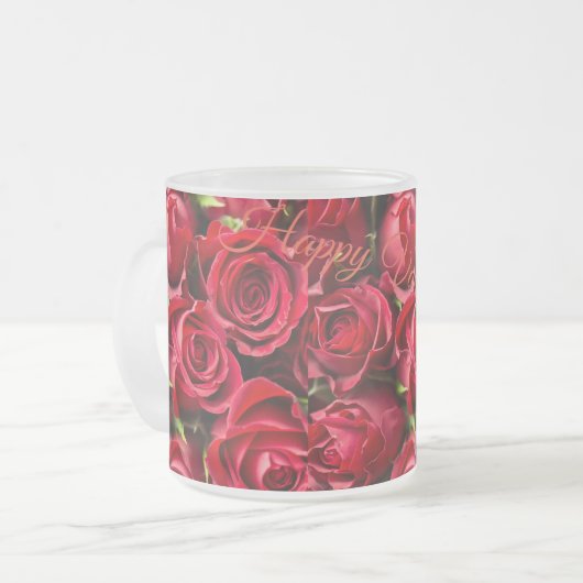 ハッピーバレンタインデー2024マグカップ フロストグラスマグカップ (正面左)