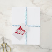 ハッピーバレンタインデー2024ラブ赤いハート ギフトタグ (より糸付き)