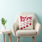 ハッピーバレンタインデー2024ラブ赤いハート クッション (椅子)