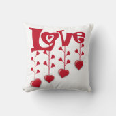 ハッピーバレンタインデー2024ラブ赤いハート クッション (正面)