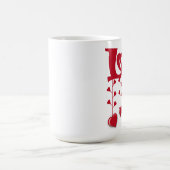 ハッピーバレンタインデー2024ラブ赤いハート コーヒーマグカップ (中央)