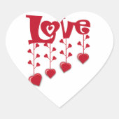 ハッピーバレンタインデー2024ラブ赤いハート ハートシール (正面)
