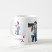 ハッピーバレンタインデー3フォトコラージュ名前をカスタムする コーヒーマグカップ (正面左)