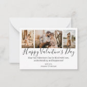 ハッピーバレンタインデー3写真コラージュchic ノートカード (正面)