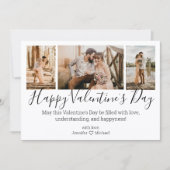 ハッピーバレンタインデー3写真コラージュchic ノートカード (正面)