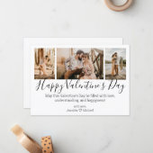 ハッピーバレンタインデー3写真コラージュchic ノートカード (正面/裏面インサイチュ)