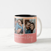 ハッピーバレンタインデー3写真ハートパターン ツートーンマグカップ (正面右)