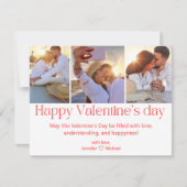 ハッピーバレンタインデー3枚の写真コラージュ赤い文字 シーズンカード (正面)