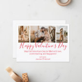 ハッピーバレンタインデー3枚コラージュ赤抜き ノートカード (正面/裏面インサイチュ)