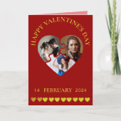 ハッピーバレンタインデー3枚ホリデーカード カード (正面)