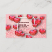 ハッピーバレンタインデー3D赤いハートグリッター 割引カード (裏面)