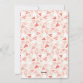 ハッピーバレンタインデー4フォトコラージュピンクハート シーズンカード (裏面)