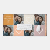 ハッピーバレンタインデー4枚フォトコラージュ デスクマット (キーボード&マウス)