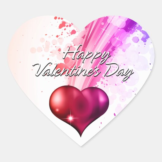 ハッピーバレンタインデー6シール ハートシール (正面)