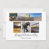 ハッピーバレンタインデー7写真コラージュカスタムシック ノートカード (正面)